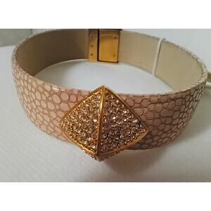 MICHAEL KORS Rose Gold Textured Leather Bracelet - NWT